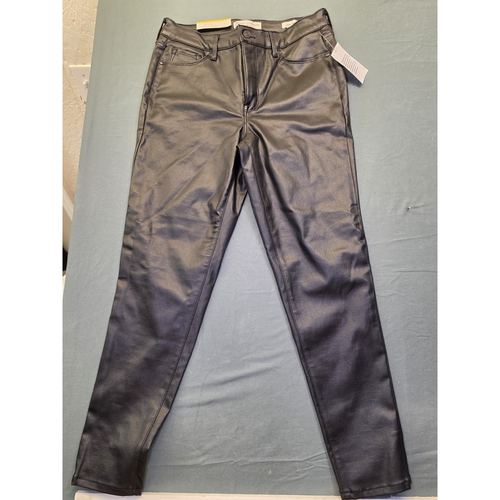 NEW Nwt Social Standard by Sanctuary- Ankle Skinny Pants Black Faux Leather SZ 8